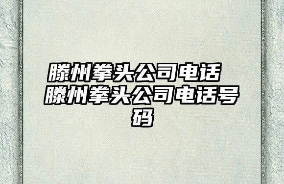 滕州拳頭公司電話 滕州拳頭公司電話號碼