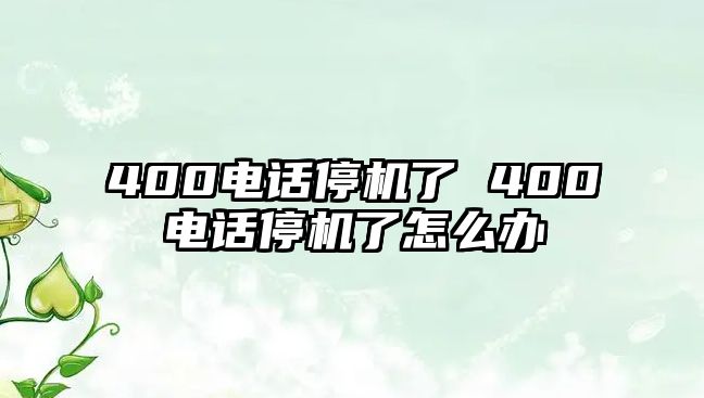 400電話停機(jī)了 400電話停機(jī)了怎么辦