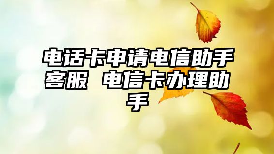 電話(huà)卡申請(qǐng)電信助手客服 電信卡辦理助手