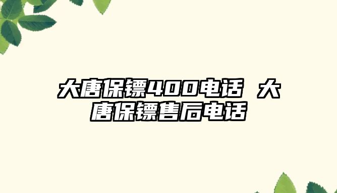 大唐保鏢400電話 大唐保鏢售后電話