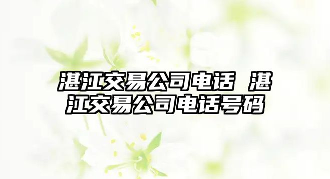 湛江交易公司電話 湛江交易公司電話號碼