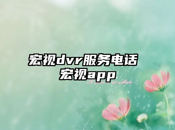 宏視dvr服務(wù)電話 宏視app