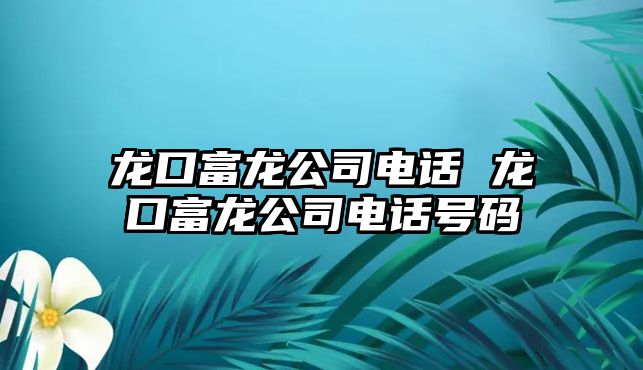 龍口富龍公司電話 龍口富龍公司電話號碼