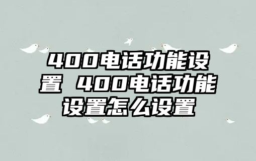 400電話功能設(shè)置 400電話功能設(shè)置怎么設(shè)置