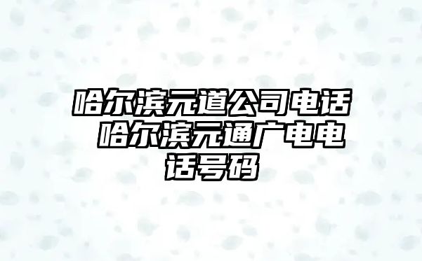 哈爾濱元道公司電話 哈爾濱元通廣電電話號(hào)碼