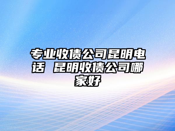 專業(yè)收債公司昆明電話 昆明收債公司哪家好